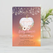 Elegant pompoen, lampjes, Baby shower van Floral T Kaart (Staand voorkant)