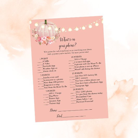 Elegant pompoen op je Baby shower Kaart