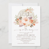 Elegant pompoen pastel Herfst bloemen Baby shower Kaart (Voorkant)