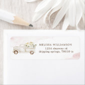 elegant pompoen roze floremadres etiket (Insitu)