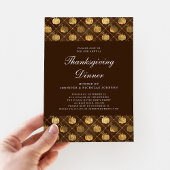 Elegant Pompoen Thanksgiving Diner Party Kaart