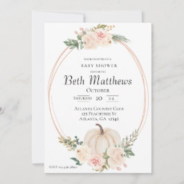 Elegant pompoen thema Baby shower Invitation Kaart