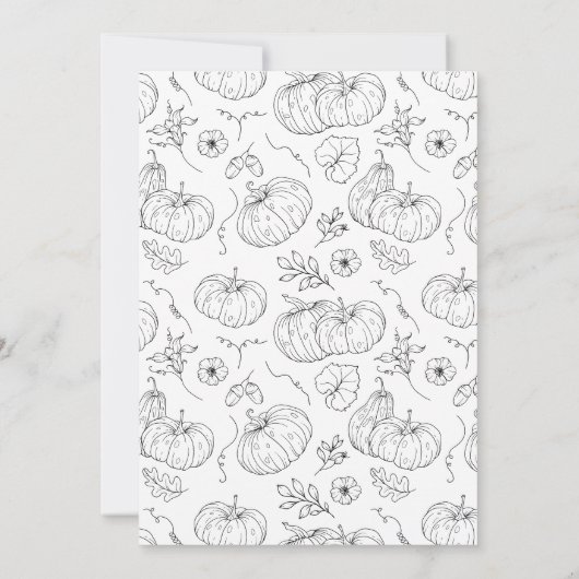 Elegant pompoen-thema Thanksgiving diner Kaart (Achterkant)