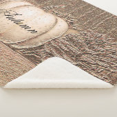 Elegant pompoen wit goud metallic Herfst land Sherpa Deken (3/4)