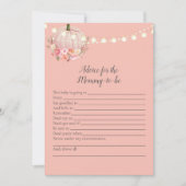 Elegant pompoenadvies voor mammie Baby shower game Kaart (Voorkant)