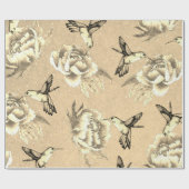 Elegant  pony's en levende vogels Zwitserse Stippe Cadeaupapier (Vlak)