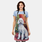Elegant Poodle Beside Christmas Tree Holiday Dog Schort (Gedragen)