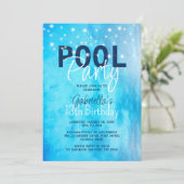 Elegant Pool Party Birthday Kaart (Staand voorkant)