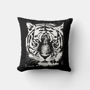 Elegant Pop Art Tiger Head Moderne Sjabloon Square Kussen