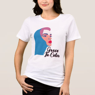 Elegant Pop Art Woman profiel Tri-Blend Shirt