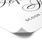 Elegant Popcorn Bar Black Script | Tabel behandeli Poster (Hoek)