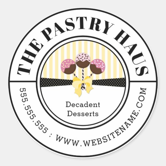 Elegant Poppen gekromde tekst Ronde Sticker (Voorkant)