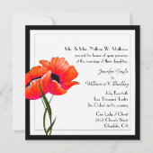 Elegant Poppies Custom Wedding Invitation Kaart (Voorkant)