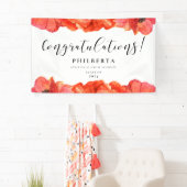Elegant Poppies Graduation party Gefeliciteerd Spandoek (Insitu)