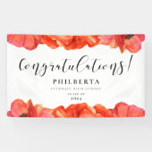 Elegant Poppies Graduation party Gefeliciteerd Spandoek (Horizontaal)