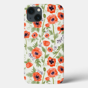 Elegant Poppies Oranje Floral Pattern Case-Mate iPhone Case
