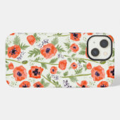 Elegant Poppies Oranje Floral Pattern iPhone Hoesje (Achterkant horizontaal)