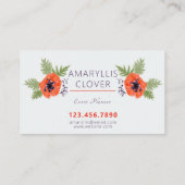 Elegant Poppies Oranje Floral Pattern Visitekaartje (Achterkant)