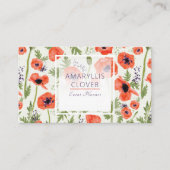 Elegant Poppies Oranje Floral Pattern Visitekaartje (Voorkant)