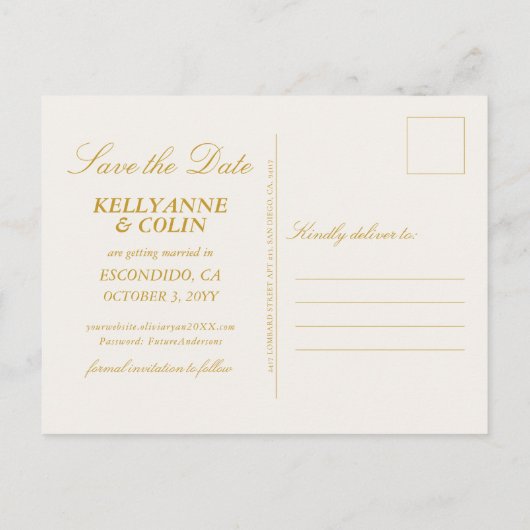 Elegant Poppy Botanical Briefkaart Save the Date (Achterkant)