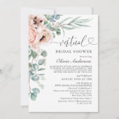 Elegant Poppy Eucalyptus virtueel Vrijgezellenfees Kaart (Voorkant)