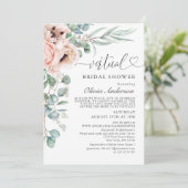 Elegant Poppy Eucalyptus virtueel Vrijgezellenfees Kaart (Staand voorkant)