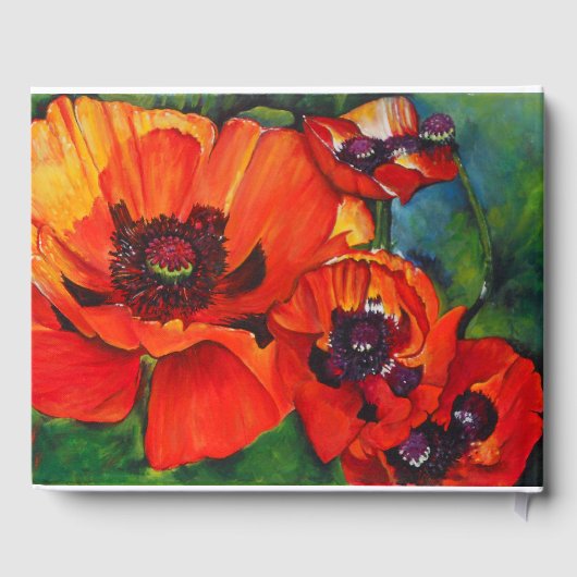 Elegant Poppy Flowers Vacation Rental Guest Book Gastenboek (Achterkant)