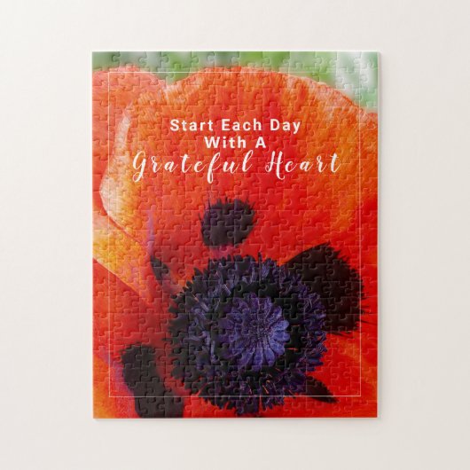 Elegant Poppy Oranje Flower Quote Legpuzzel (Verticaal)