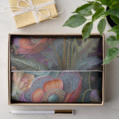 Elegant Poppy Tapestry, Royal rood & Paarse, goud Tissuepapier (Geschenk)