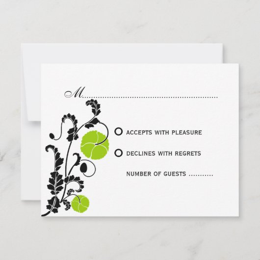 Elegant Poppy Wedding RSVP/Reply Kaarten RSVP Kaartje (Achterkant)