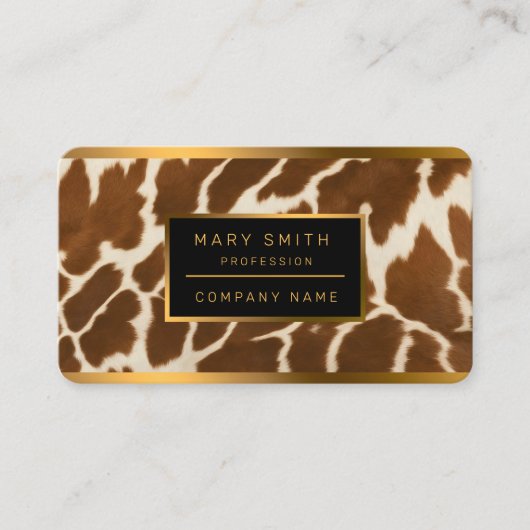 Elegant Populair Koe Faux Leather Collectie Visitekaartje (Voorkant)