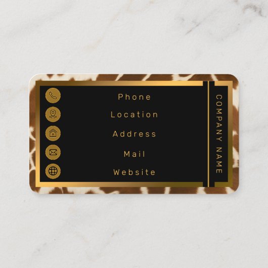 Elegant Populair Koe Faux Leather Collectie Visitekaartje (Achterkant)