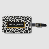 Elegant Populair Luxe Wit Luipaard Collectie Bagagelabel (Voorkant (horizontaal))