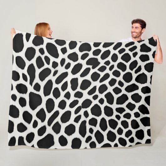 Elegant Populair Luxe Wit Luipaard Collectie Fleece Deken (In situ)