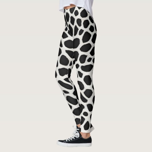Elegant Populair Luxe Wit Luipaard Collectie Leggings (Links)