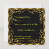 Elegant Popular Black and Gold Invitation Kaart (Achterkant)