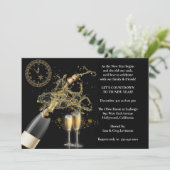 Elegant Popular Champagne New Years Eve Party Kaart (Staand voorkant)