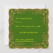 Elegant Popular Green and Gold Invitation Kaart (Achterkant)
