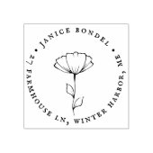Elegant popy Flower  Font Return-adres Rubberstempel (Afrduk)