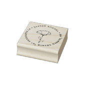 Elegant popy Flower  Font Return-adres Rubberstempel (Stempel)