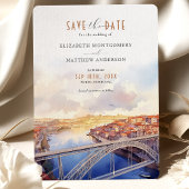 Elegant Porto Portugal Save the Date Wedding Kaart