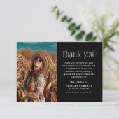 Elegant Portrait Photo Memorial Sympathy Bedankkaart (Staand voorkant)