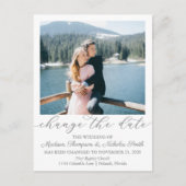 Elegant Portret Afbeelding Verander de datum Brief Briefkaart (Voorkant)