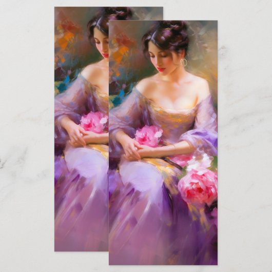 Elegant portret Bladwijzer Menu (Voorkant / Achterkant)