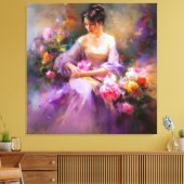 Elegant portret canvas afdruk (Insitu (Woonkamer))