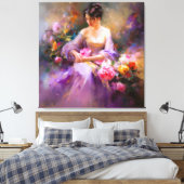 Elegant portret canvas afdruk (Insitu (Slaapkamer))