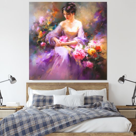 Elegant portret canvas afdruk (Insitu (Slaapkamer))