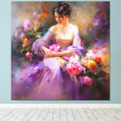 Elegant portret canvas afdruk (Insitu (Houten vloer))