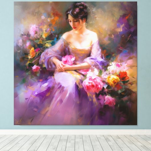 Elegant portret canvas afdruk (Insitu (Houten vloer))