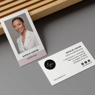 Elegant Portret Foto Logo Sociaal Icon BLUSH ROZE Visitekaartje